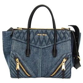 Miu Miu RN1032 BIKER Handbag Blue