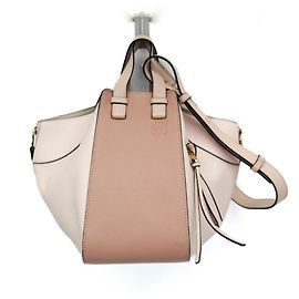 Bolsa de couro Hammock Small da Loewe Rosa Bege