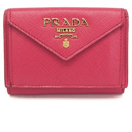 Cartera de cuero Saffiano rosa Prada Rosa