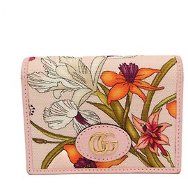 Mini billetera de papel Gucci 391446 Rosa