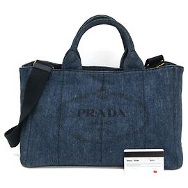 Prada Canapa Denim Handbag Blue