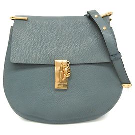 Borsa a spalla in pelle Chloé Drew per donne Blu chiaro