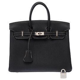 Hermès Bolsa HERMES Birkin 25 em Couro Preto - 103470 Preto