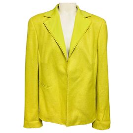 Blazer de seda e cashmere tecido verde limão Akris Verde