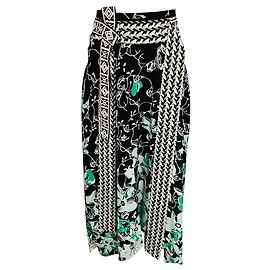 Dorothée Schumacher Falda midi de seda impresa en negro / blanco / verde de Dorothee Schumacher Negro