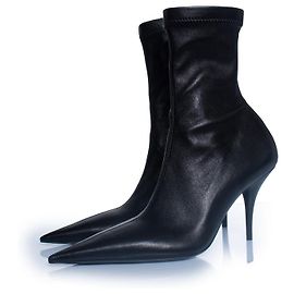 Balenciaga, Avenue bootie in black stretch leather Black