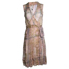 Autre Marque Robe midi transparente en soie Sophie de Jeff Gallano Rose