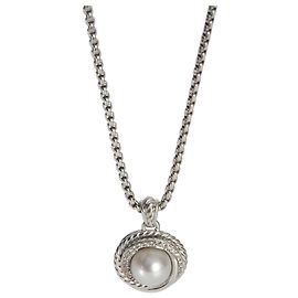 Pendente incrociato in argento sterling con perle e diamanti David Yurman Altro