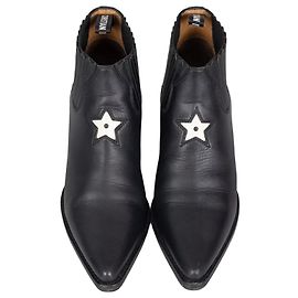 Christian Dior Black Leather Cowboy Boots - Size 37.5 pre-owned Other