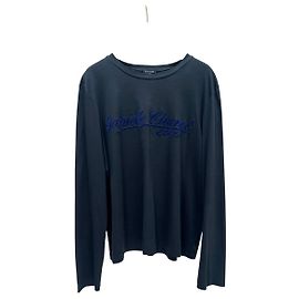Chanel Gabrielle Top a Maniche Lunghe Nero in Cotone Collo Rotondo Taglia 48 usato Altro