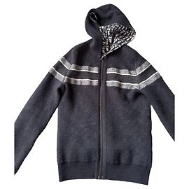 Strick-Zip-Hoodie mit Monogramm von Christian Dior Schwarz Weiß