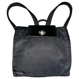 Bulgari Bvlgari Black Nylon and Leather Backpack Black