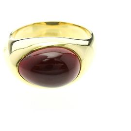 Pomellato 18K Yellow Gold Garnet Band Ring Golden