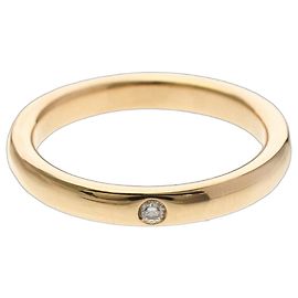 Tiffany & Co Tiffany Stacking Band Ring 1P Diamond in Pink Gold Golden
