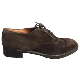 Derbies Hermès Castanho Camurça Castanho escuro
