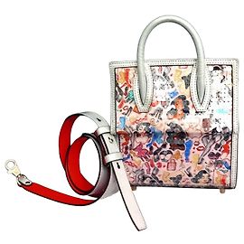 Borsa Christian Louboutin Paloma Pelle Laccata Argento Multicolore