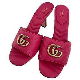 Mules Gucci Marmont Quilted Leather Pink Pink