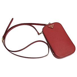 Prada Sac à bandoulière mini Saffiano Spectrum Rouge