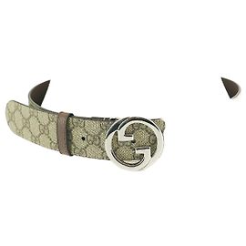 Gucci Damen Gürtel KAAAD Canvas Beige Braun Braun