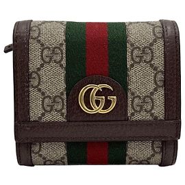 Gucci Ophidia Card Case Wallet Brown