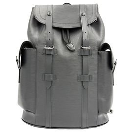Louis Vuitton Christopher Epée Leather Pocket Outdoor Men's Backpack Black