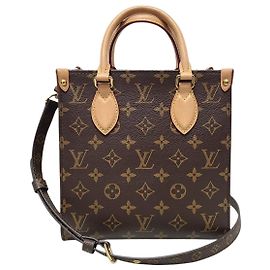 Louis Vuitton Sac Plat BB Monogram Tote Crossbody Marron Marron