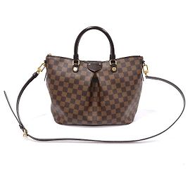 Louis Vuitton Siena MM Tote Canvas Damier Ebene Marrom