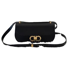 Salvatore Ferragamo Borsa a tracolla Double Gancini Nera Nero
