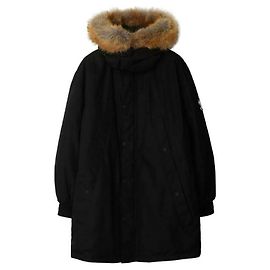 Burberry Nylon-Parka mit Kunstfellbesatz Schwarz