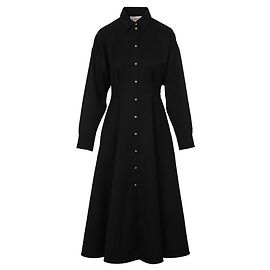 Céline Trionf Button Wool Black Dress Black