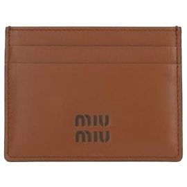 Miu Miu Leather Card Holder Brown