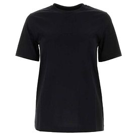 Burberry Camiseta de algodón con bordado de hoja de roble Negro