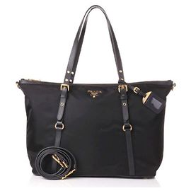 Prada Borsa a Spalla Pocono Shopper Nero