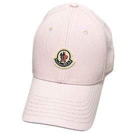 Moncler Boné de beisebol em gabardine com patch de logo Rosa claro Rosa