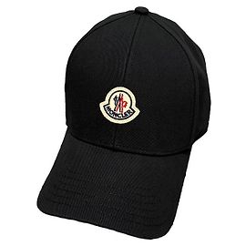 Moncler Logo Patch Gabardine Baseball Cap Black Black