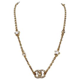 Chanel Collana Logo CC Stella di Cristallo Oro D'oro