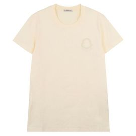 Moncler Baumwoll-T-Shirt mit gesticktem Logo Weiß