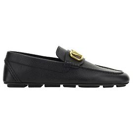 Valentino Logo Driving Shoes Black