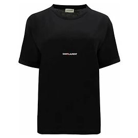 Saint Laurent T-Shirt mit kurzen Ärmeln und Logo Schwarz