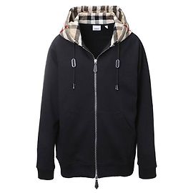 Burberry Top de algodón con capucha Negro
