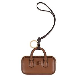 Miu Miu Leather Keyring Brown