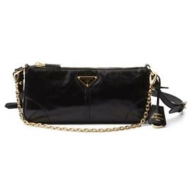 Prada Reedition Medium Leather Shoulder Bag Black