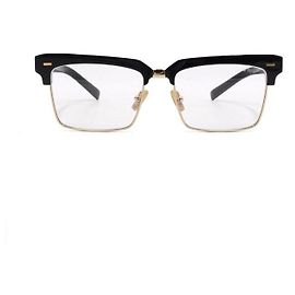 Miu Miu Gold-Toned Narrow Frame Lettering Logo Women's Eyeglasses Black
