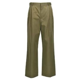 Loewe Pantalones de algodón con pliegues Verde