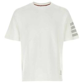 Thom Browne Kurzarm-T-Shirt aus Baumwolle Weiß