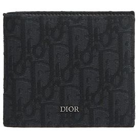 Dior Portafoglio in jacquard obliquo con tasca per monete Nero