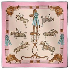 Hermès Foulard in seta Marrone
