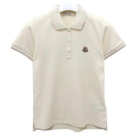 Moncler Polo de algodão piqué com logo para mulher branco Branco
