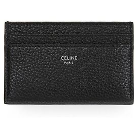 Céline Grain Calfskin Leather Card Case Black