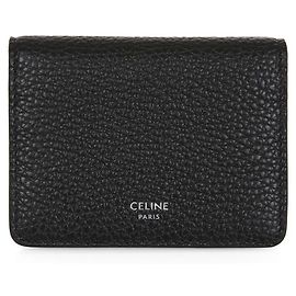 Céline Calfskin Leather Bifold Card Case Black